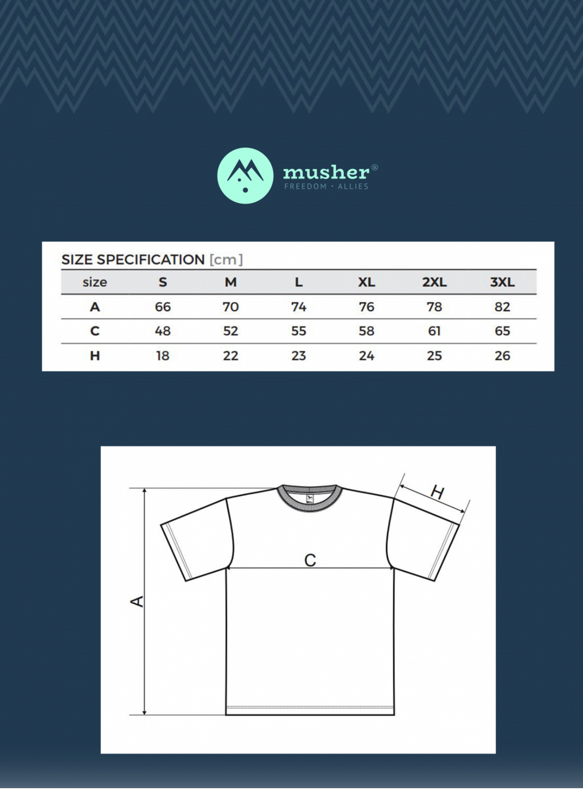musher T-shirt printed